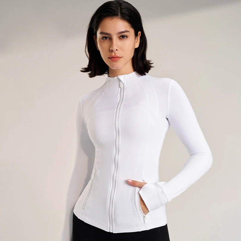 LaraWomen new collar Slim jacket sports long-sleeved jacket