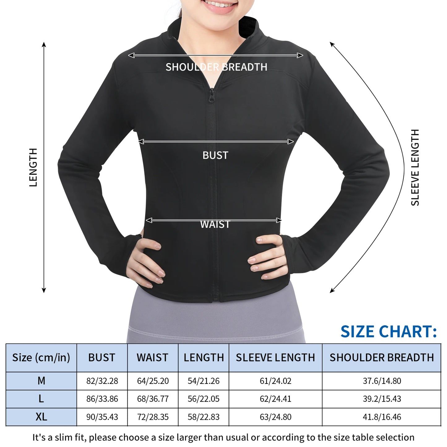 Lara Women's Workout Jacket with Thumb Holes,